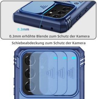 ETUI BUMPER SAMSUNG GALAXY S21 ULTRA CASE GRANATOWY Z PODSTAWKĄ SM-G998