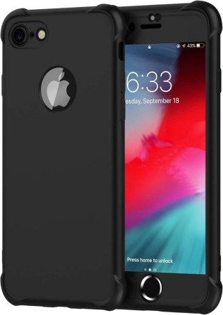 ETUI CZARNE IPHONE 7/8 4.7' 2xSZKŁO HARTOWANE