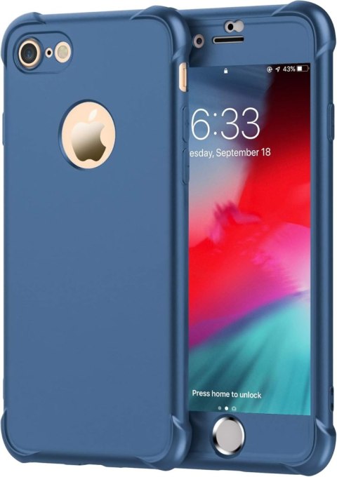 ETUI GRANATOWE IPHONE 7/8 4.7' 2xSZKŁO HARTOWANE