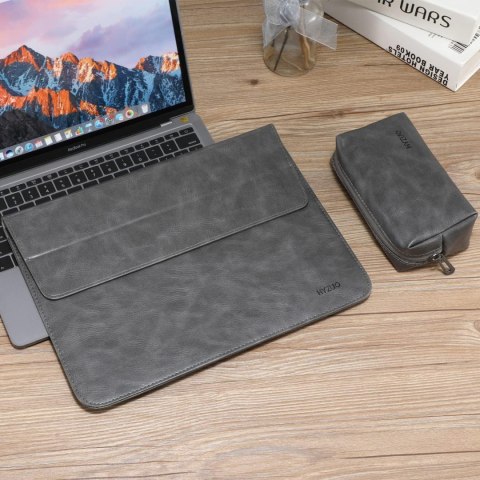 ETUI POKROWIEC SZARY NA APPLE MACBOOK PRO 13"/MACBOOK AIR 13" Z EKOSKÓRY