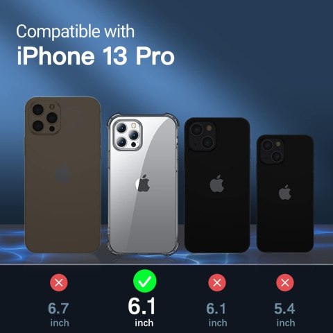 ETUI PRZEŹROCZYSTE CZARNE IPHONE 13 PRO 6.1' 2xSZKŁO