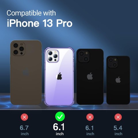 ETUI PRZEŹROCZYSTE FIOLETOWE IPHONE 13 PRO 6.1' 2xSZKŁO