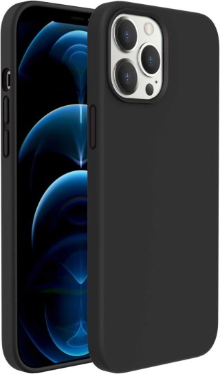 ETUI SILIKONOWE APPLE IPHONE 12 PRO MAX 6.7" CASE CZARNY Z MIKROFIBRĄ