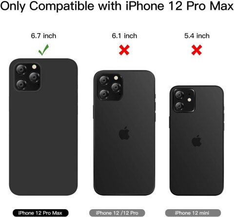 ETUI SILIKONOWE APPLE IPHONE 12 PRO MAX 6.7" CASE CZARNY Z MIKROFIBRĄ