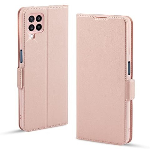 ETUI Z KLAPKĄ SAMSUNG GALAXY M32 4G CASE ROSE GOLD RÓŻOWY Z EKOSKÓRY