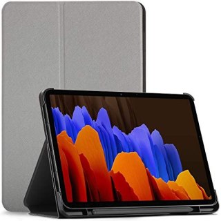 ETUI Z KLAPKĄ TABLET SAMSUNG GALAXY TAB S7+ 5G CASE SZARY +RYSIK SM-T970