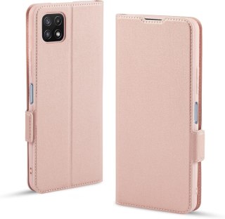 ETUI ZAMYKANE Z KLAPKĄ SAMSUNG GALAXY A22 5G RÓŻOWE ELEGANCKIE SM-A226B