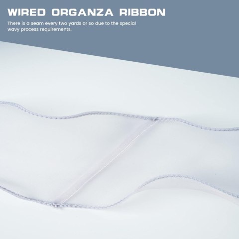 WSTĄŻKA SZYFONOWA ORGANZA GIRLANDA SZARA 6cm/10m