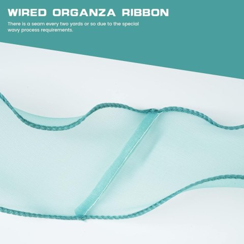 WSTĄŻKA SZYFONOWA ORGANZA GIRLANDA ZIELONA 6cm/10m