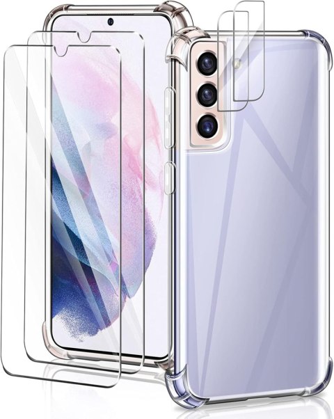 ZESTAW ETUI TRANSPARENTNE SAMSUNG GALAXY S21 FE 5G +2x SZKŁO HARTOWANE