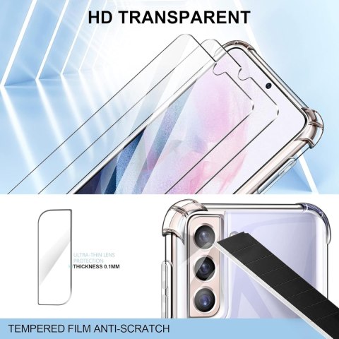 ZESTAW ETUI TRANSPARENTNE SAMSUNG GALAXY S21 FE 5G +2x SZKŁO HARTOWANE