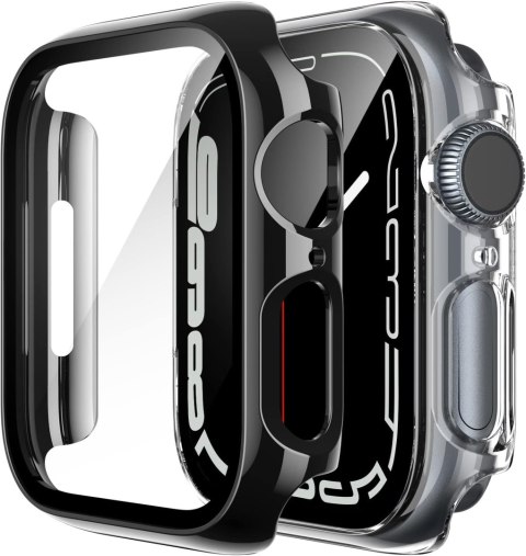 2X ETUI DO ZEGARKA APPLE WATCH 8/7 45MM CZARNE PRZEZROCZYSTE