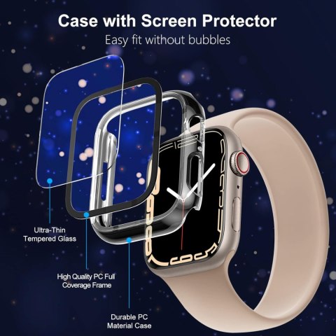 2X ETUI DO ZEGARKA APPLE WATCH 8/7 45MM CZARNE PRZEZROCZYSTE