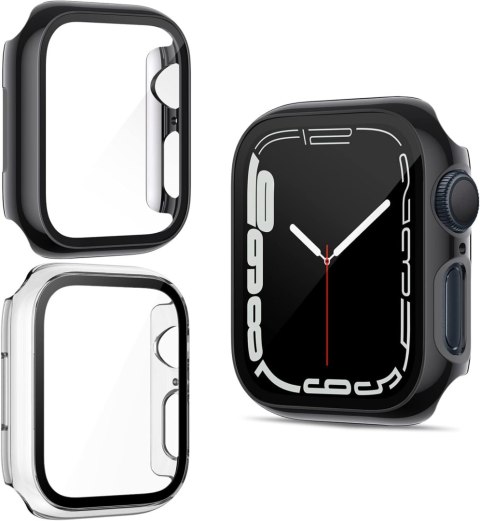 2X ETUI DO ZEGARKA APPLE WATCH 8/7 45MM CZARNE PRZEZROCZYSTE