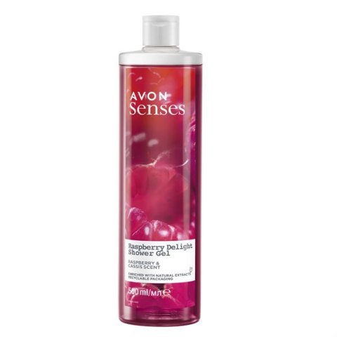 AVON ŻEL POD PRYSZNIC RASBERRY DELIGHT MALINA CZARNA PORZECZKA 500ML