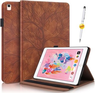 ETUI APPLE IPAD 10.2" SKÓRZANY BRĄZOWY OCHRONNY Z KLAPKĄ +RYSIK