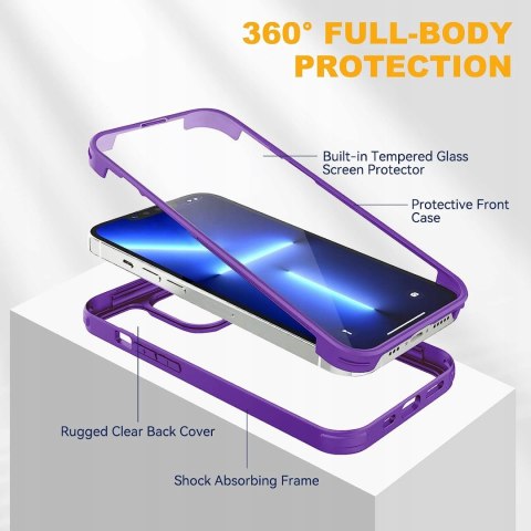 ETUI OCHRONNE APPLE IHPONE 14 PRO MAX PLASTIKOWE FIOLETOWE BUMPER