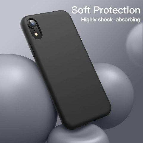 ETUI POKROWIEC DO IPHONE XR 6.1' CZARNE SILIKONOWE SOLIDNE PLECKI