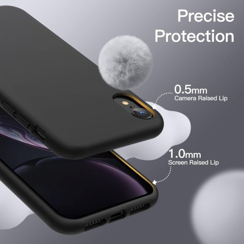 ETUI POKROWIEC DO IPHONE XR 6.1' CZARNE SILIKONOWE SOLIDNE PLECKI