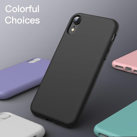 ETUI POKROWIEC DO IPHONE XR 6.1' CZARNE SILIKONOWE SOLIDNE PLECKI