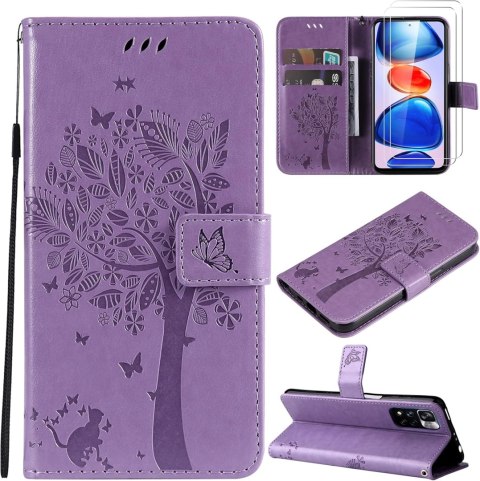 ETUI Z KLAPKĄ FIOLETOWE +2x SZKŁO HARTOWANE XIAOMI REDMI NOTE 11 PRO/PRO+ ETUI Z KLAPKĄ FIOLETOWE +2x SZKŁO HARTOWANE XIAOMI REDMI NOTE 11 PRO/PRO+