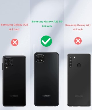 ETUI Z KLAPKĄ SAMSUNG GALAXY A22 5G 6.60" CASE CZARNY Z EKOSKÓRY ELEGANCKI