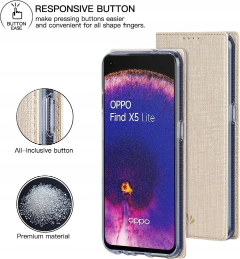 ETUI ZAMYKANE BEŻOWE OPPO FIND X5 LITE