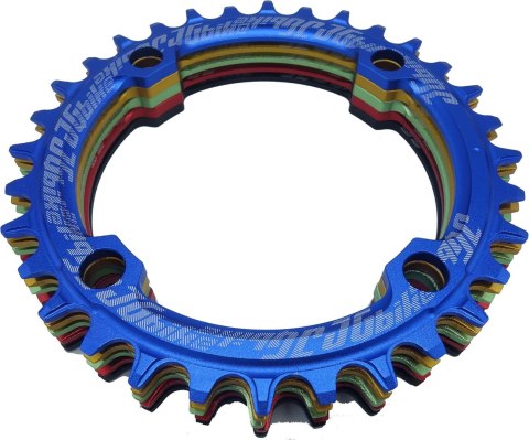 ZĘBATKA PRZEDNIA ROWEROWA CZERWONA 104mm 38T MTB