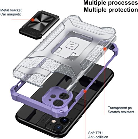 ZESTAW ETUI APPLE IPHONE 11 6.1' FIOLETOWE PANCERNE +1x SZKŁO HARTOWANE