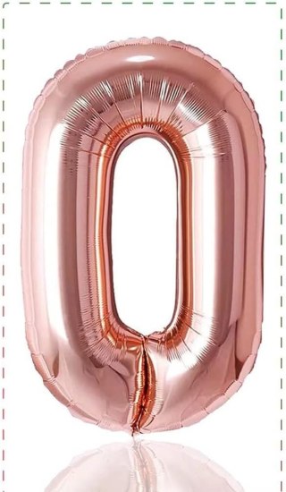 BALON WESELE URODZINY CYFRA 0 ROSE GOLD 40CM DUŻY