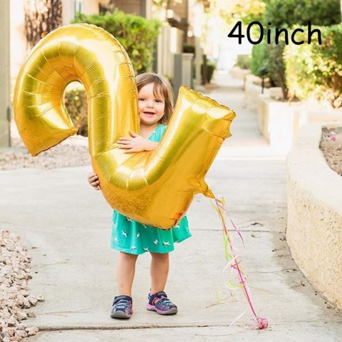 DEKORACJE BALON CYFRA 28 ZŁOTY 81 CM