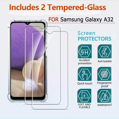 ETUI SILIKONOWE SAMSUNG GALAXY A32 5G/M32 5G 2x SZKŁO HARTOWANE