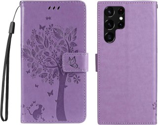 ETUI Z KLAPKĄ FIOLETOWE SAMSUNG GALAXY S22 ULTRA 5G LEKKIE MOCNE SM-S908