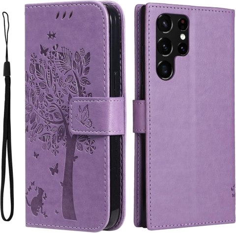 ETUI Z KLAPKĄ FIOLETOWE SAMSUNG GALAXY S22 ULTRA 5G LEKKIE MOCNE SM-S908