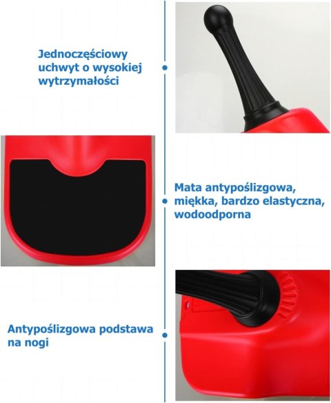 SANKI PLASTIKOWE DLA DZIECI ŚLIZG JABŁUSZKO CZERWONE ROZKRĘCANY UCHWYT 51CM