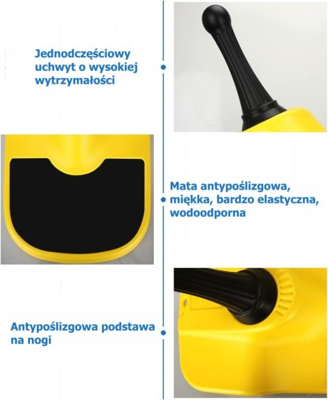 SANKI PLASTIKOWE DLA DZIECI ŚLIZG JABŁUSZKO ŻÓŁTE ROZKRĘCANY UCHWYT 51CM