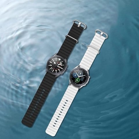 2x PASEK DO ZEGARKA CZARNY BIAŁY SILIKON Samsung Galaxy Watch/Amazfit 20mm