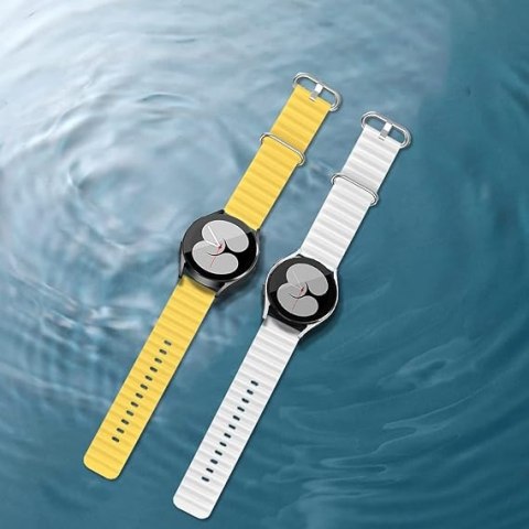 2x PASEK DO ZEGARKA ŻÓŁTY BIAŁY SILIKON Samsung Galaxy Watch/Amazfit 20mm