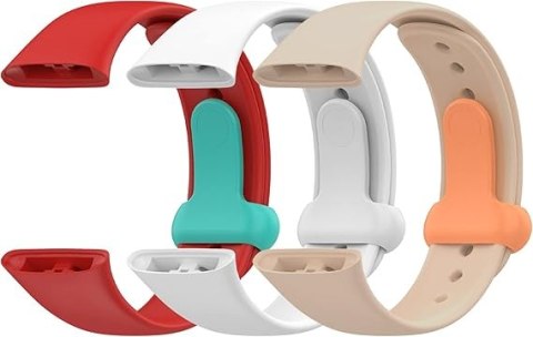 3x PASEK DO ZEGARKA XIAOMI REDMI WATCH 3 SILIKON BIAŁY CZERWONY BEŻOWY