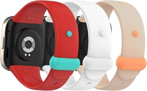 3x PASEK DO ZEGARKA XIAOMI REDMI WATCH 3 SILIKON BIAŁY CZERWONY BEŻOWY