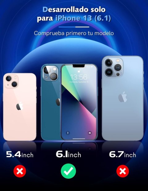 3x SZKŁO HARTOWANE 9H DO APPLE IPHONE 13/13 PRO 6.1 CALA +3x OSŁONA APARATU