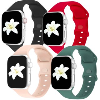 4x PASEK DO ZEGARKA APPLE WATCH 1/2/3/4/5/6/7/8/9/10/SE 42/44/45 SILIKONOWY