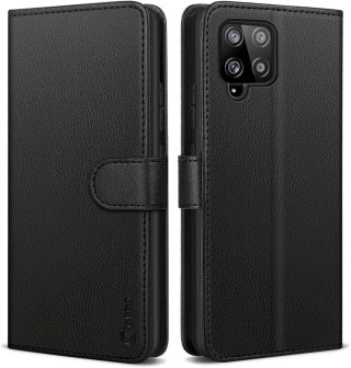 ETUI Z KLAPKĄ DO SAMSUNG GALAXY A42 CASE CZARNY Z EKOSKÓRY ELEGANCKI