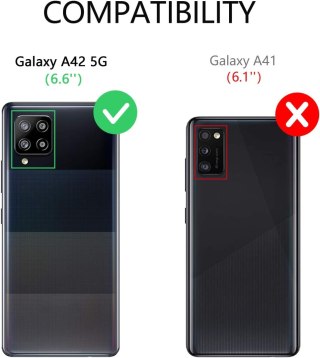 ETUI Z KLAPKĄ DO SAMSUNG GALAXY A42 CASE CZARNY Z EKOSKÓRY ELEGANCKI