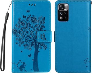 ETUI Z KLAPKĄ NIEBIESKIE XIAOMI REDMI NOTE 11 PRO/PRO+ 2x SZKŁO HARTOWANE