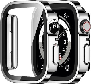 2X ETUI APPLE IWATCH SERII 6/5/4/SE 40mm SREBRNE I PRZEZROCZYSTE OCHRONA EKRANU