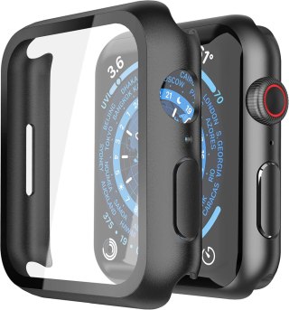 2X ETUI APPLE IWATCH SERII 8/7 45mm CZARNA RAMKA OCHRONA EKRANU WYTRZYMAŁE