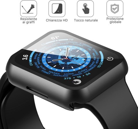 2X ETUI APPLE IWATCH SERII 8/7 45mm CZARNA RAMKA OCHRONA EKRANU WYTRZYMAŁE