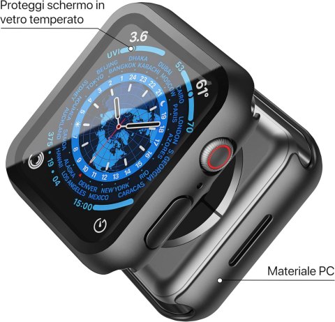 2X ETUI APPLE IWATCH SERII 8/7 45mm CZARNA RAMKA OCHRONA EKRANU WYTRZYMAŁE