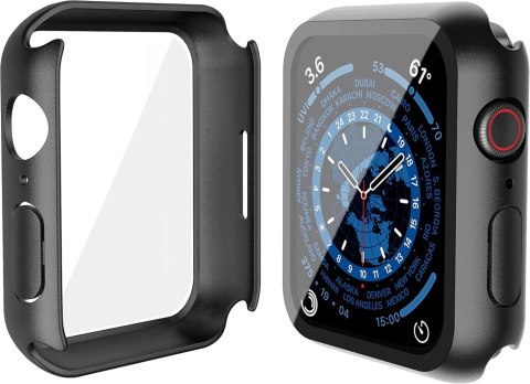 2X ETUI APPLE IWATCH SERII 8/7 45mm CZARNA RAMKA OCHRONA EKRANU WYTRZYMAŁE